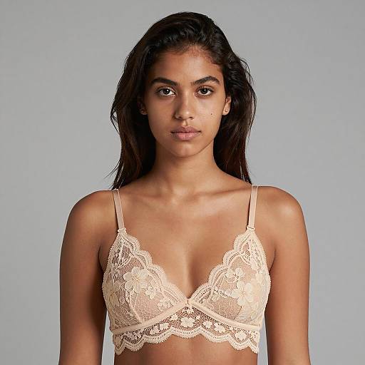 Portrait of Young Woman in Lace Bra