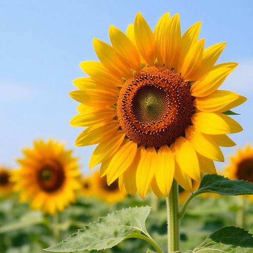 Bright Sunflower in Field