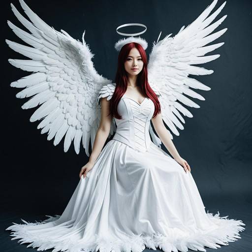 Elegant Angel Cosplay with Feathered Wings