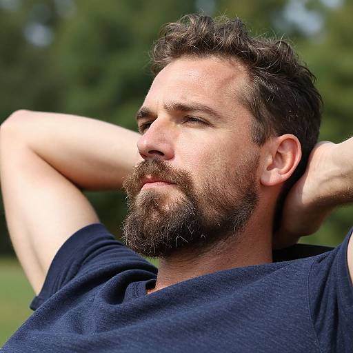Outdoor Man with Evolving Beard