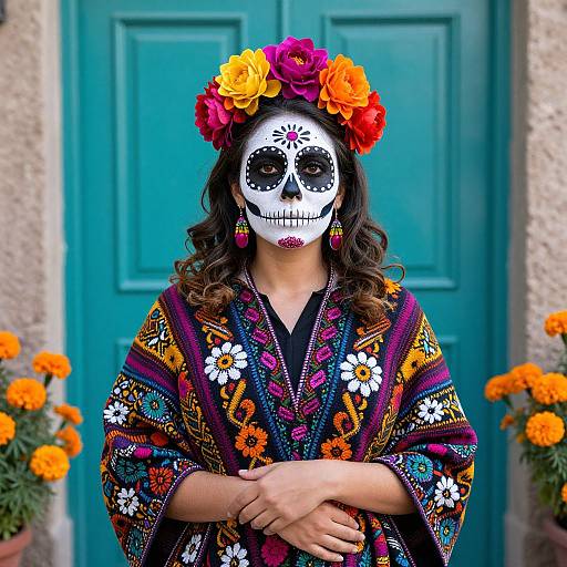 Vibrant Day of the Dead Woman