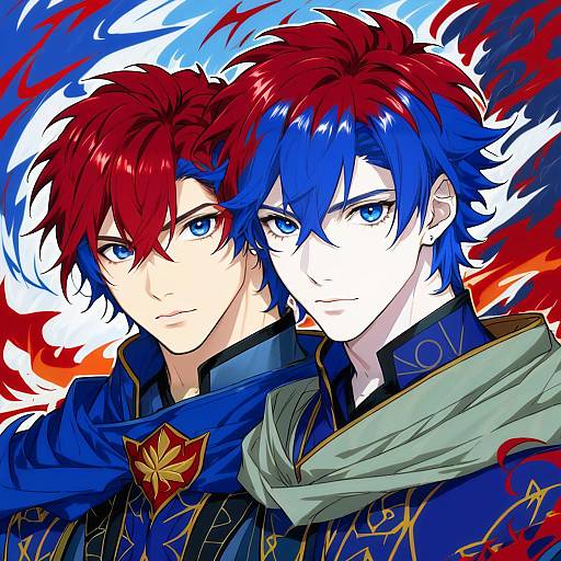 Illustration of Alear (male) (fire emblem), fire emblem in the style of Greatmosu