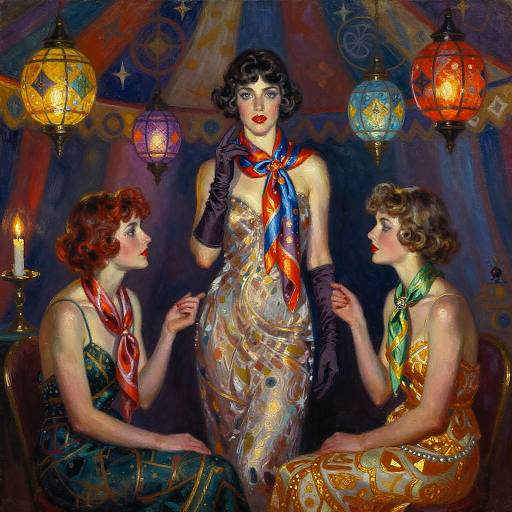 Whimsical 1920s Fortune Teller Portrait