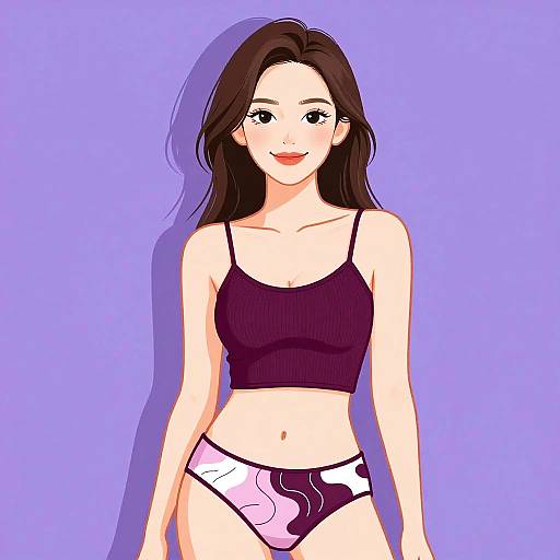 Smiling Woman in Stylish Crop Top