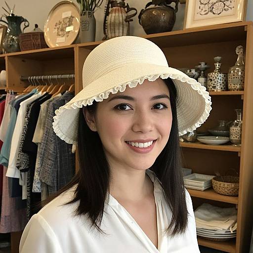 Vintage Woman in Cozy Antique Shop