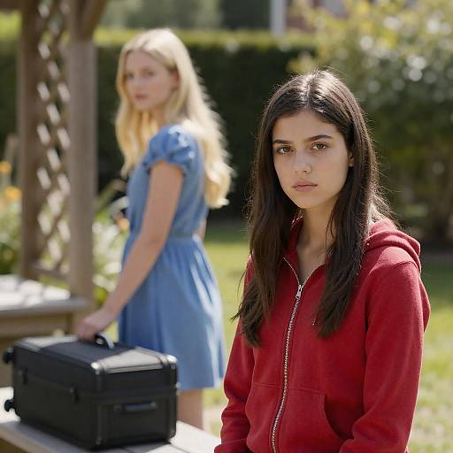 Sunlit Garden Portrait of Two Women