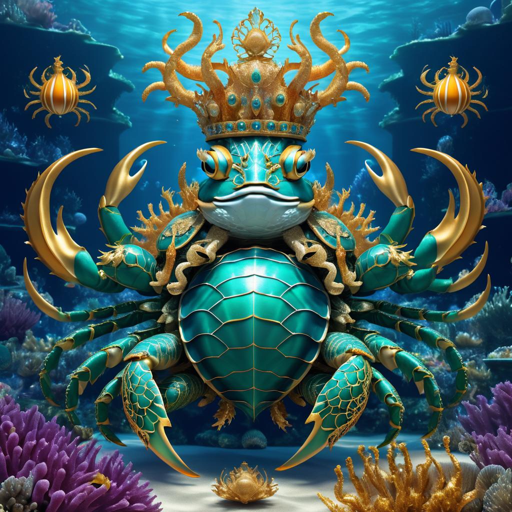 Regal Crab King in Underwater Gathering