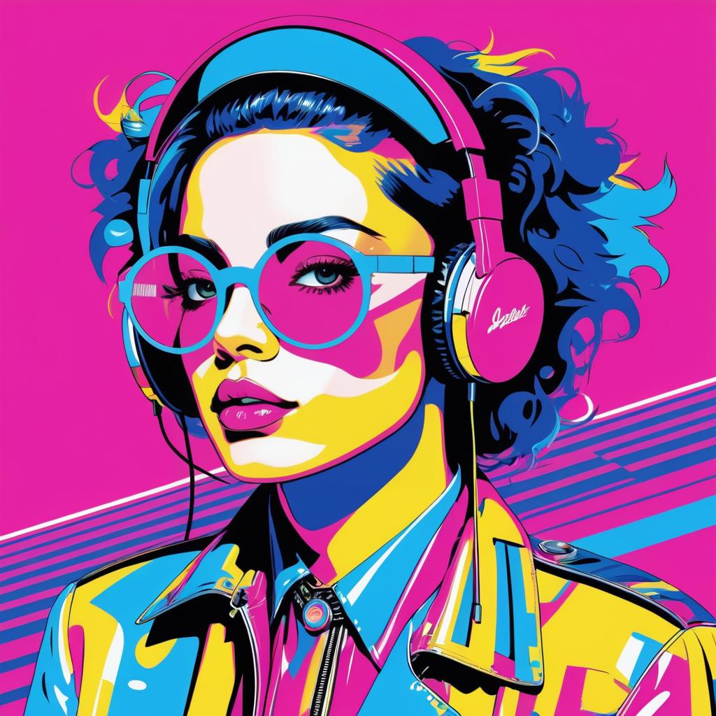 Futuristic Pop Art Portrait of a Musician