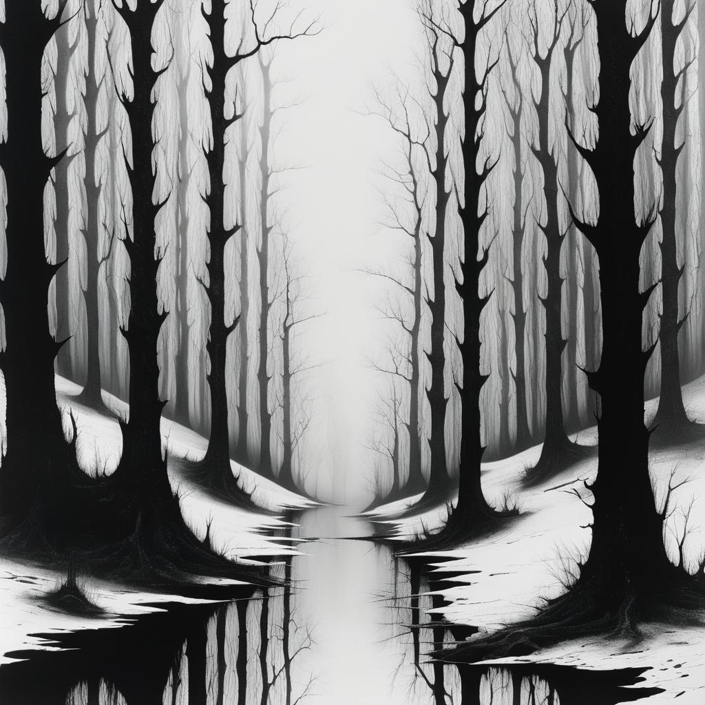 Melancholic Twisted Forest Illustration