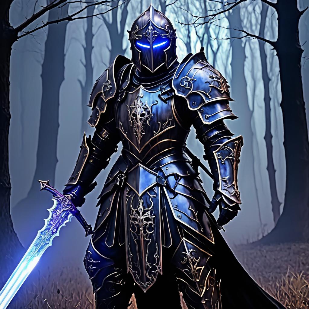 Gothic Spectral Knight in Haunted Battlefield