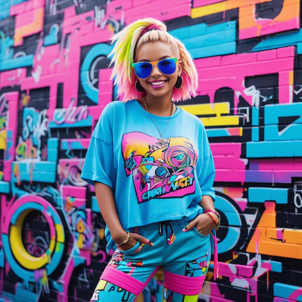 Vibrant Urban Graffiti Character Art