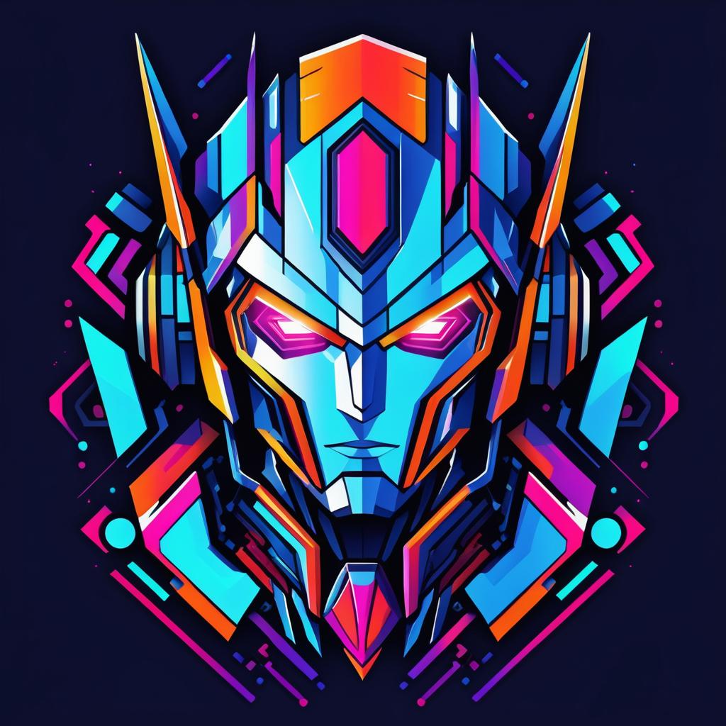 Futuristic Geometric Mechashot Cyborg Sticker