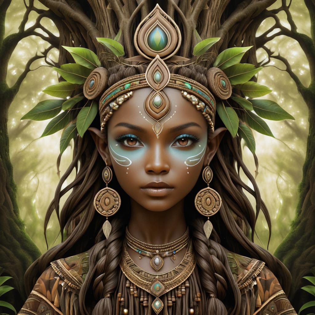 Ancient Tree Spirit in Tribal Fashion