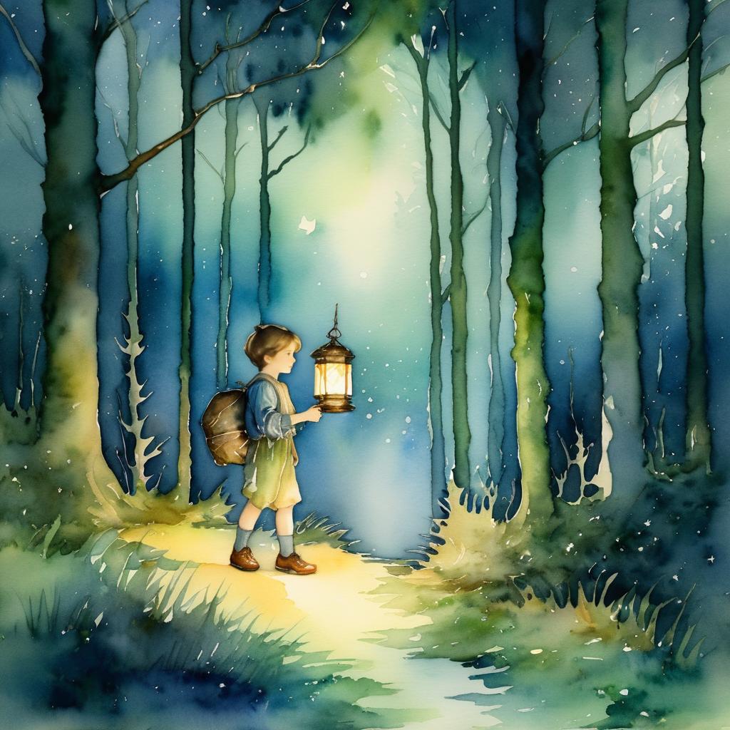 Whimsical Forest Adventure with Lantern