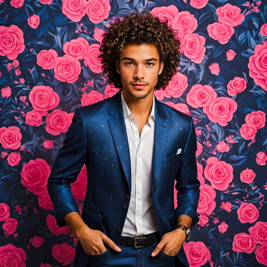 Playful Young Man in Dinner Date Outfit