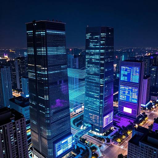 Futuristic Contronet Cityscape at Night