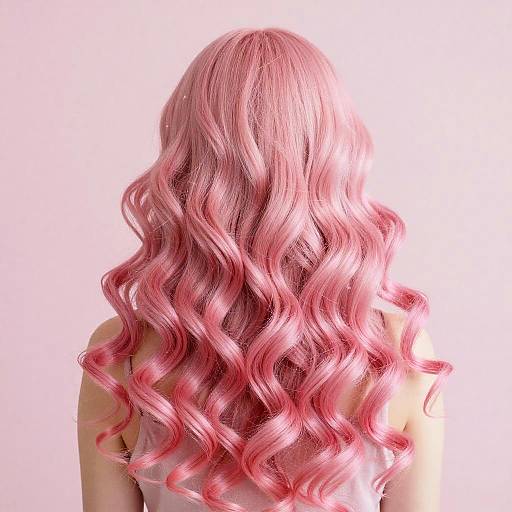 Whimsical Pink Curly Hair Portrait