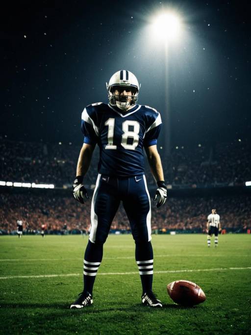 Dramatic Football Player Spotlight Moment