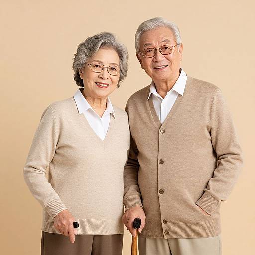 Warm Elderly Couple with Glasses