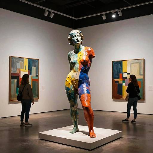 Vibrant Abstract Art Gallery Scene