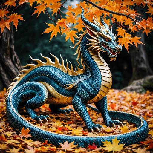 Elegant Qilin Amongst Vibrant Maple Leaves