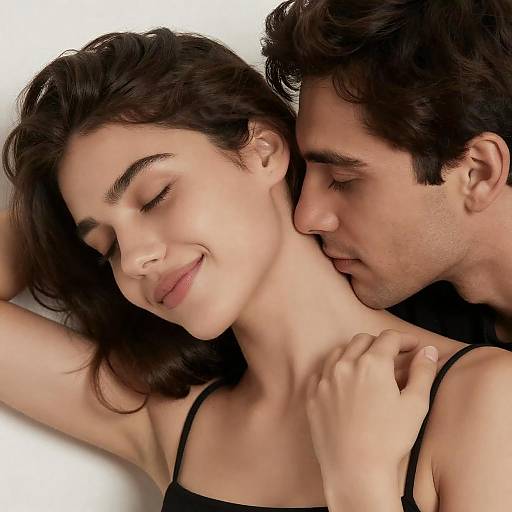 Intimate Couple Portrait on White Background