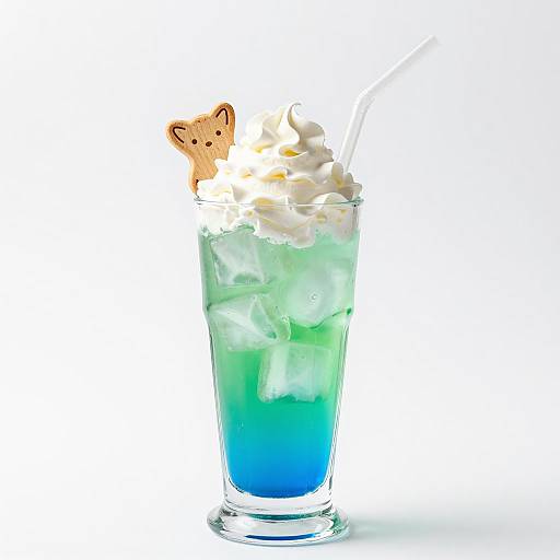 Vibrant Gradient Drink with Toppings
