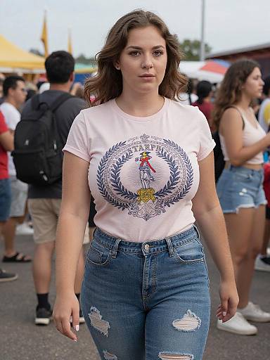 Stocky Woman at Carnival Parade