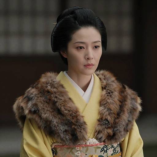 Elegant East Asian Woman in Kimono