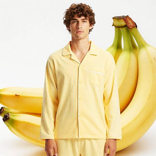 Man Standing Before Bananas