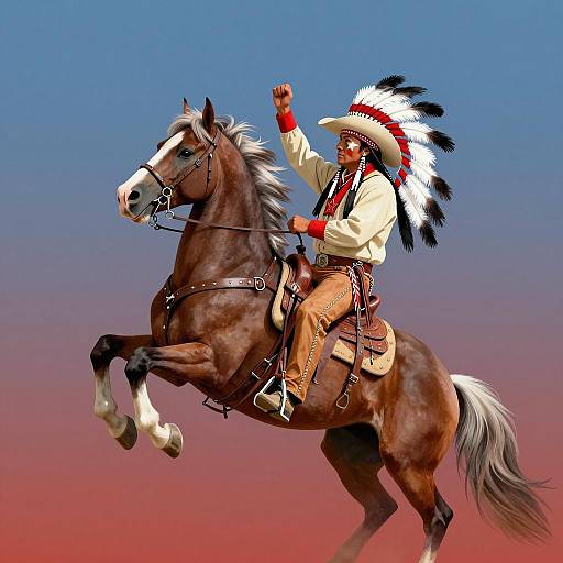 Dramatic Native American Rider Illustration