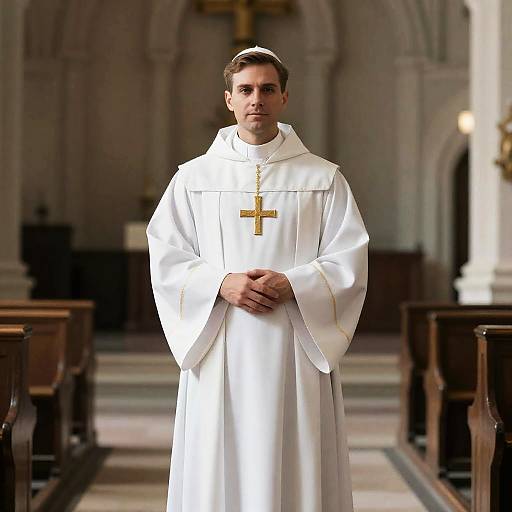 Adult Man in Priest Costume
