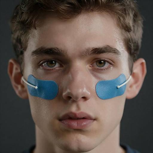 Intense Close-Up of Young Man