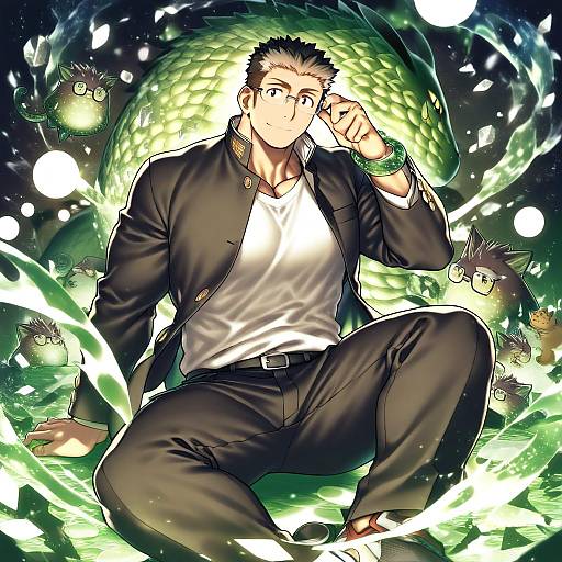 Illustration of Motoori shiro, tokyo afterschool summoners in the style of Yoshida hideyuki