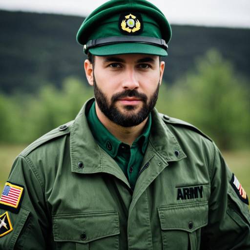 Realistic Army Man in Camouflage Costume