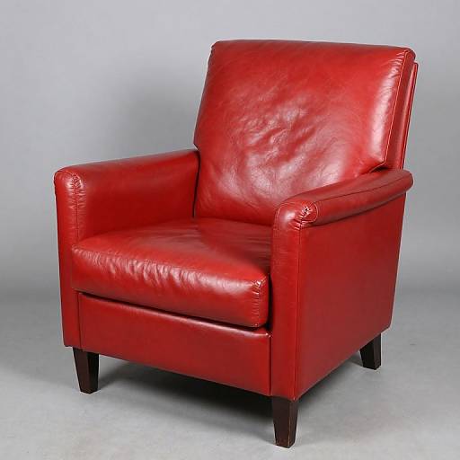 Vintage Red Leather Club Armchair