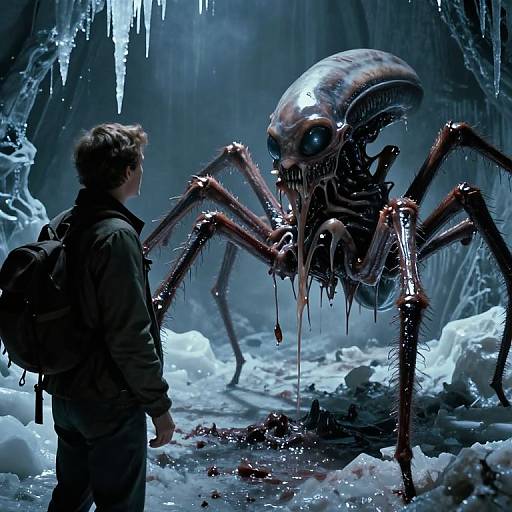 Eerie Melting Creature Confrontation