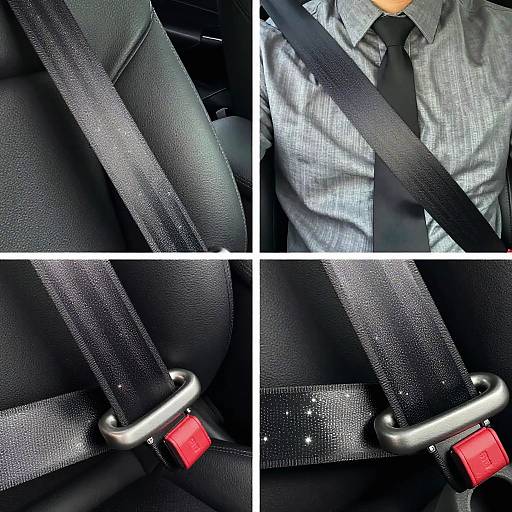 Glossy Collage of Reflective Seat Belts