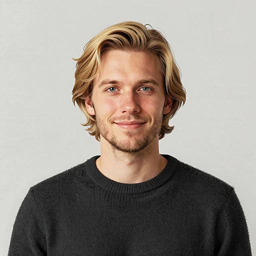 Northern European Man in Dark Woolen Sweater