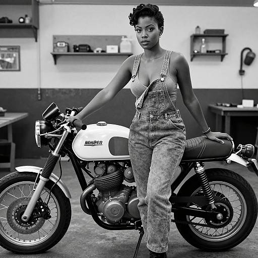 Dramatic 50s Black and White Mechanic