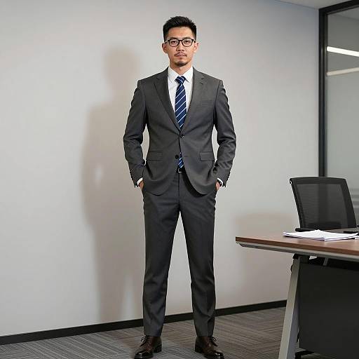Professional Asian Man in Business Attire