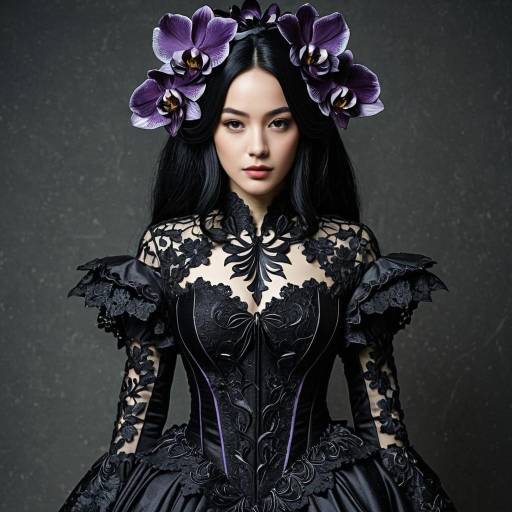 Elegant Black Orchid Cosplay Costume Design