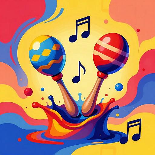 Psychedelic Maracas Splashing Paint