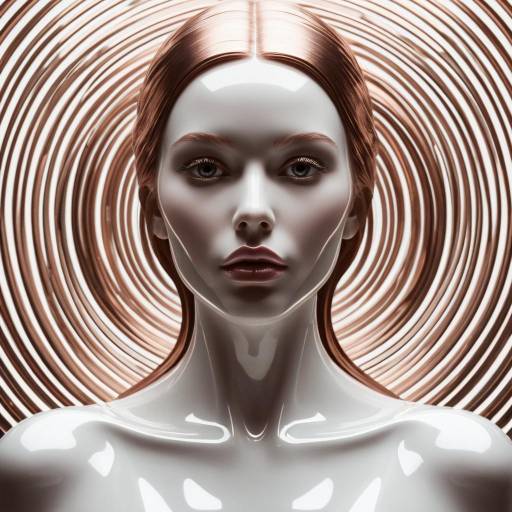 3D Artistic Female Bust with Rose Gold and Pearl White Tones