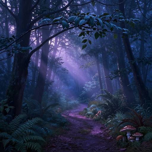 Mystical Forestscape at Dawn
