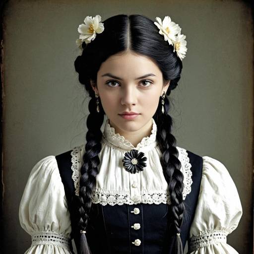Elegant Victorian Costume Design Illustration