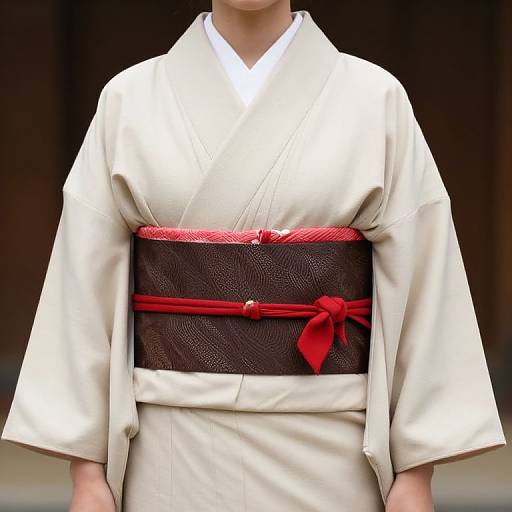 Elegant Female in Beige Kimono