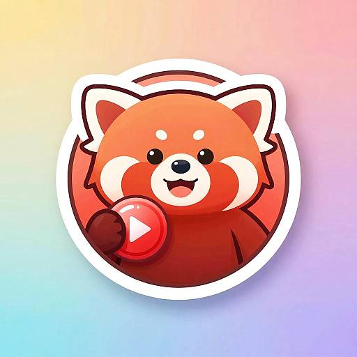 Joyful Red Panda Streamer Logo