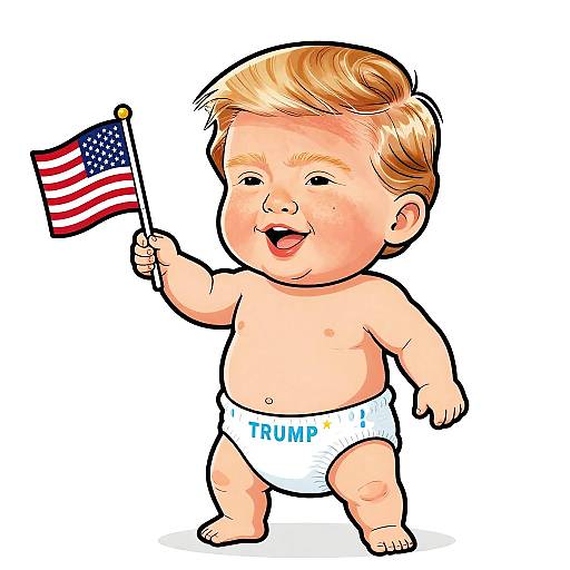 Caricature Baby Trump Cartoon