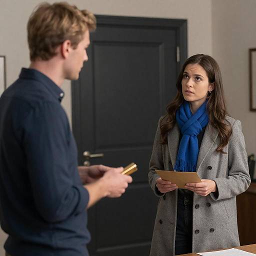 Intimate Room Scene with Focused Gaze